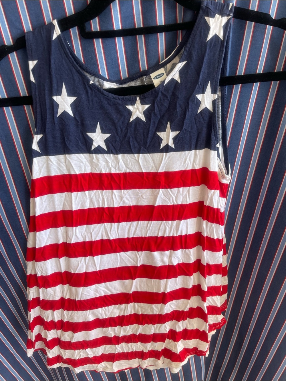 Old Navy Red, White & Navy Star-Stripe Tank Top